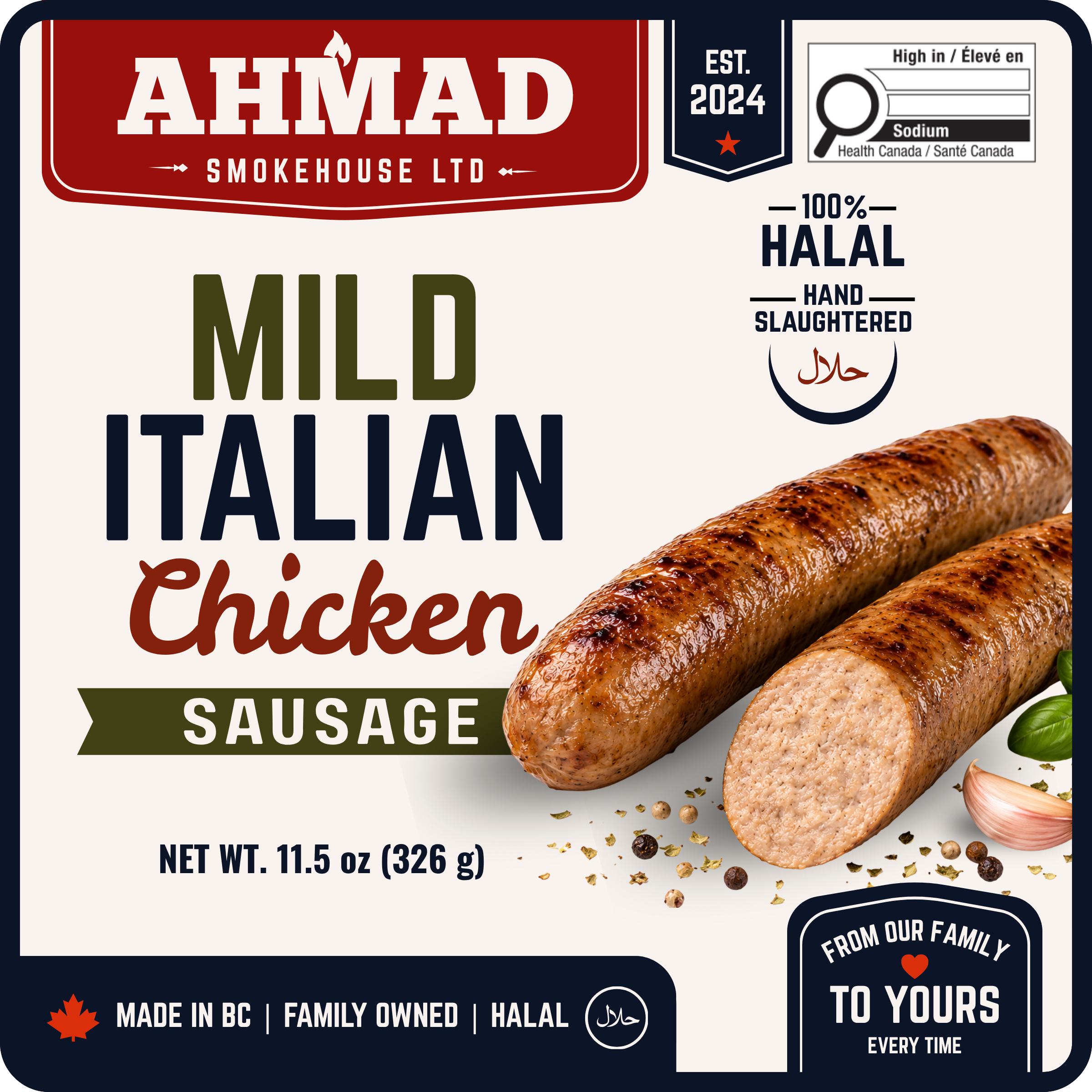 Mild Italian Chicken Sausage package artwork